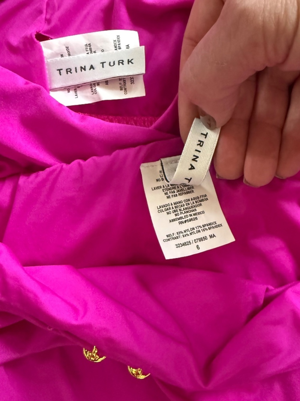 Trina Turk Atlas One-Shoulder Ruffle Bikini Top Size 8, Bikini size 6 - Picture 6 of 10